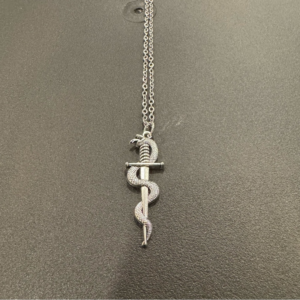 EARTHBOUND Silver Snake Pendant Necklace